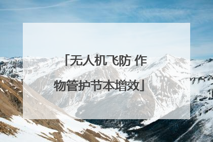 无人机飞防 作物管护节本增效