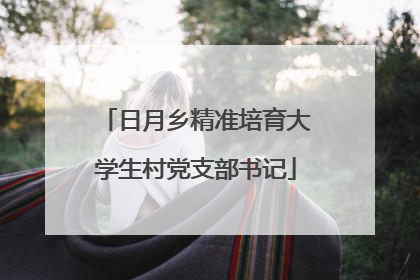 日月乡精准培育大学生村党支部书记