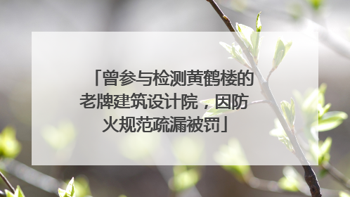 曾参与检测黄鹤楼的老牌建筑设计院，因防火规范疏漏被罚