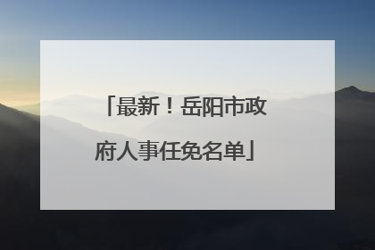 最新！岳阳市政府人事任免名单