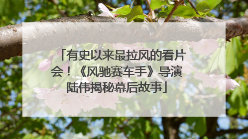 有史以来最拉风的看片会！《风驰赛车手》导演陆伟揭秘幕后故事