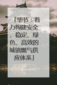 毕节：着力构建安全、稳定、绿色、高效的城镇燃气供应体系