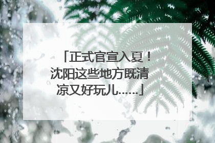 正式官宣入夏！沈阳这些地方既清凉又好玩儿……