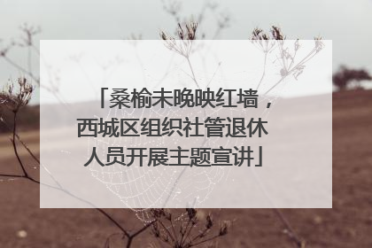 桑榆未晚映红墙，西城区组织社管退休人员开展主题宣讲