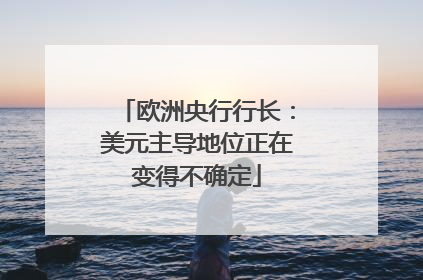 欧洲央行行长：美元主导地位正在变得不确定
