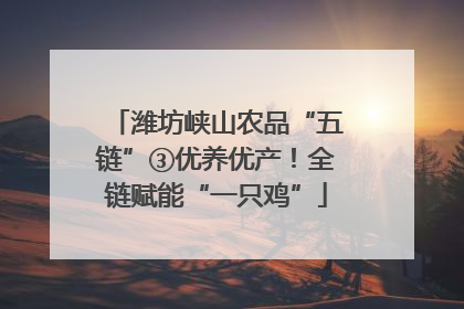 潍坊峡山农品“五链”③优养优产！全链赋能“一只鸡”