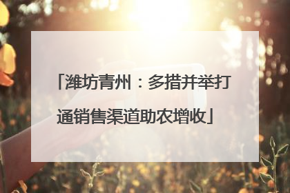 潍坊青州：多措并举打通销售渠道助农增收