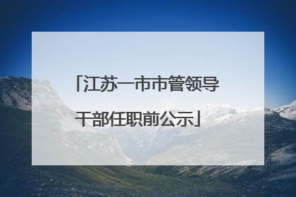 江苏一市市管领导干部任职前公示