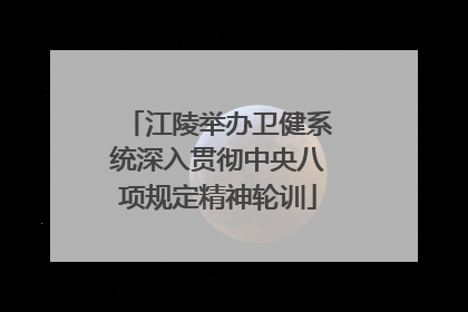 江陵举办卫健系统深入贯彻中央八项规定精神轮训