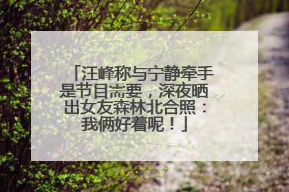 汪峰称与宁静牵手是节目需要，深夜晒出女友森林北合照：我俩好着呢！