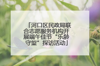 河口区民政局联合志愿服务机构开展端午佳节“乐龄守望”探访活动
