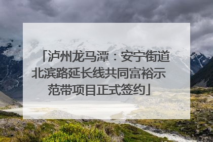 泸州龙马潭：安宁街道北滨路延长线共同富裕示范带项目正式签约