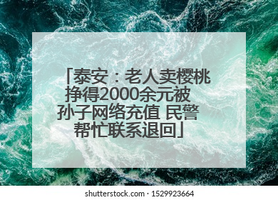 泰安：老人卖樱桃挣得2000余元被孙子网络充值 民警帮忙联系退回