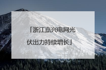 浙江嘉兴电网光伏出力持续增长