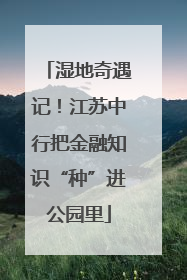 湿地奇遇记！江苏中行把金融知识“种”进公园里