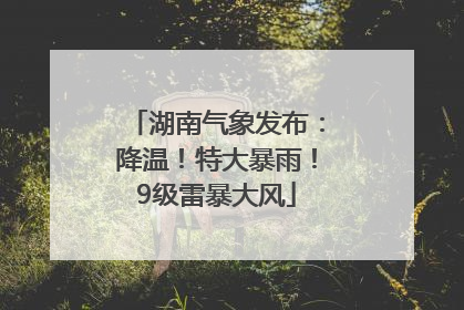 湖南气象发布：降温！特大暴雨！9级雷暴大风