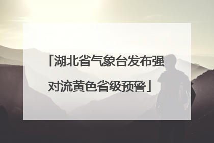 湖北省气象台发布强对流黄色省级预警
