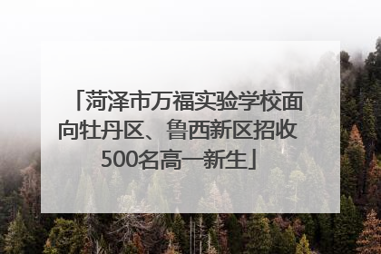 菏泽市万福实验学校面向牡丹区、鲁西新区招收500名高一新生