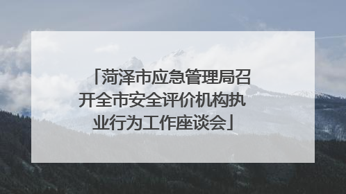 菏泽市应急管理局召开全市安全评价机构执业行为工作座谈会