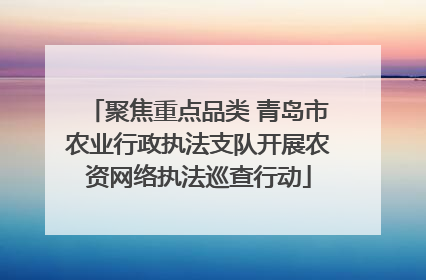 聚焦重点品类 青岛市农业行政执法支队开展农资网络执法巡查行动