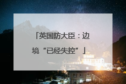 英国防大臣：边境“已经失控”