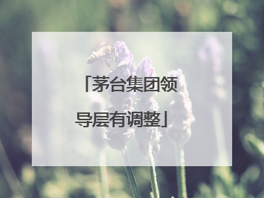 茅台集团领导层有调整