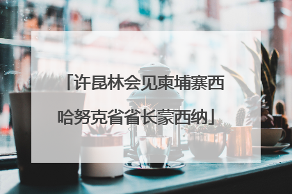 许昆林会见柬埔寨西哈努克省省长蒙西纳