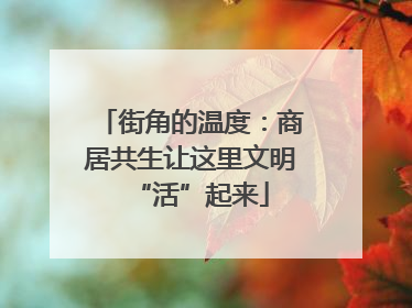街角的温度：商居共生让这里文明“活”起来