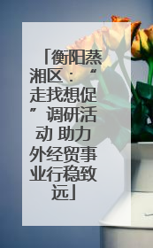 衡阳蒸湘区：“走找想促”调研活动 助力外经贸事业行稳致远