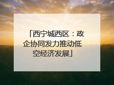 西宁城西区：政企协同发力推动低空经济发展