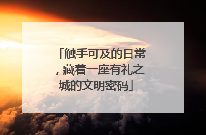 触手可及的日常，藏着一座有礼之城的文明密码