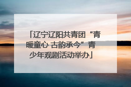 辽宁辽阳共青团“青暖童心 古韵承今”青少年观剧活动举办