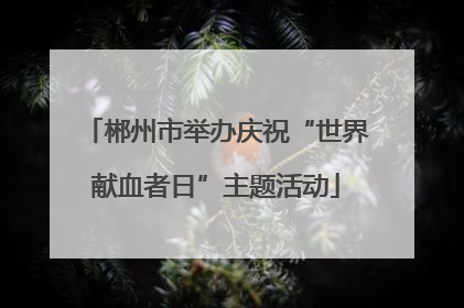郴州市举办庆祝“世界献血者日”主题活动