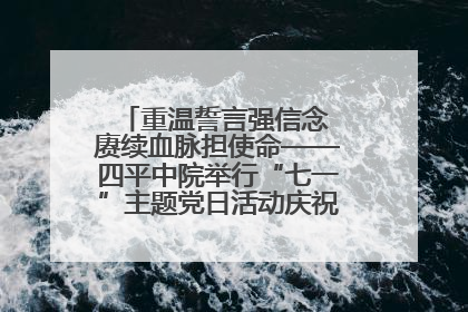 重温誓言强信念 赓续血脉担使命——四平中院举行“七一”主题党日活动庆祝建党104周年