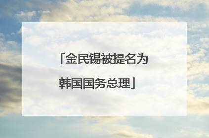 金民锡被提名为韩国国务总理