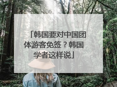 韩国要对中国团体游客免签？韩国学者这样说