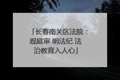 长春南关区法院：观庭审 明法纪 法治教育入人心