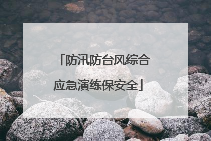 防汛防台风综合应急演练保安全