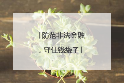 防范非法金融，守住钱袋子