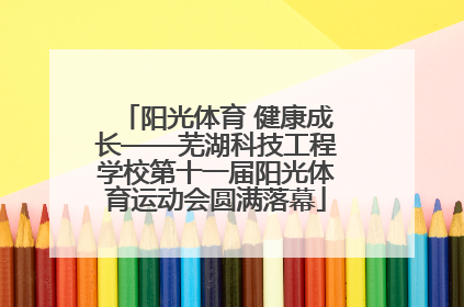 阳光体育 健康成长——芜湖科技工程学校第十一届阳光体育运动会圆满落幕