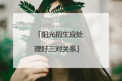 阳光招生应处理好三对关系