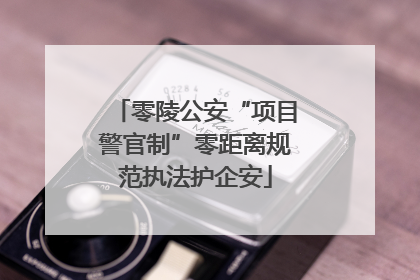 零陵公安“项目警官制”零距离规范执法护企安