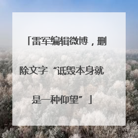 雷军编辑微博，删除文字“诋毁本身就是一种仰望”