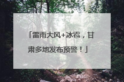 雷雨大风+冰雹，甘肃多地发布预警！