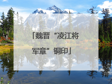 魏晋“凌江将军章”铜印