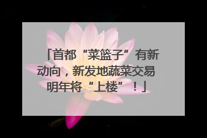 首都“菜篮子”有新动向，新发地蔬菜交易明年将“上楼”！