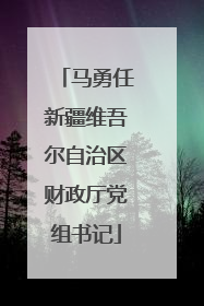 马勇任新疆维吾尔自治区财政厅党组书记