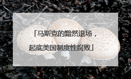 马斯克的黯然退场，起底美国制度性腐败