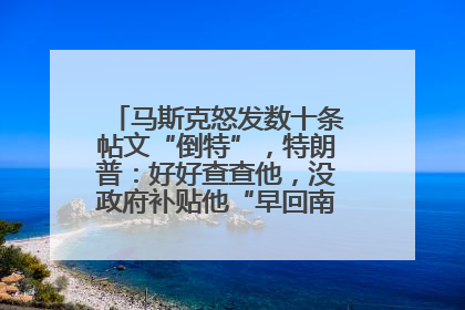 马斯克怒发数十条帖文“倒特”，特朗普：好好查查他，没政府补贴他“早回南非老家”了