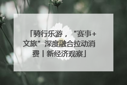 骑行乐游，“赛事+文旅”深度融合拉动消费丨新经济观察